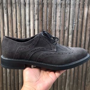 Leonardo Handmade Made in Italy Men’s Gray Suede Lace Up Shoes Sz 42